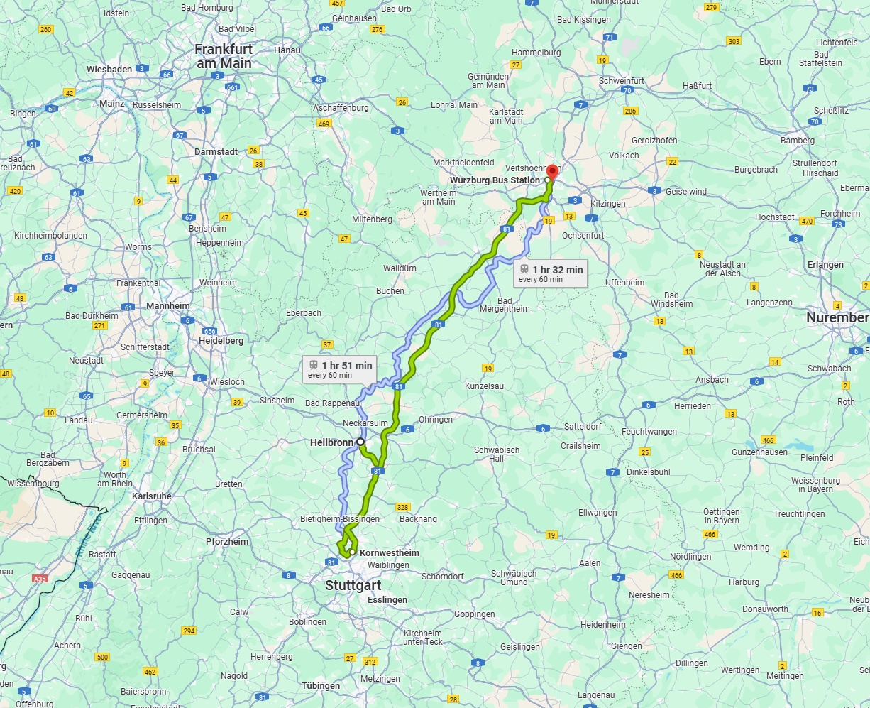 Anreise von Heilbronn Zu Würzburg Über 
