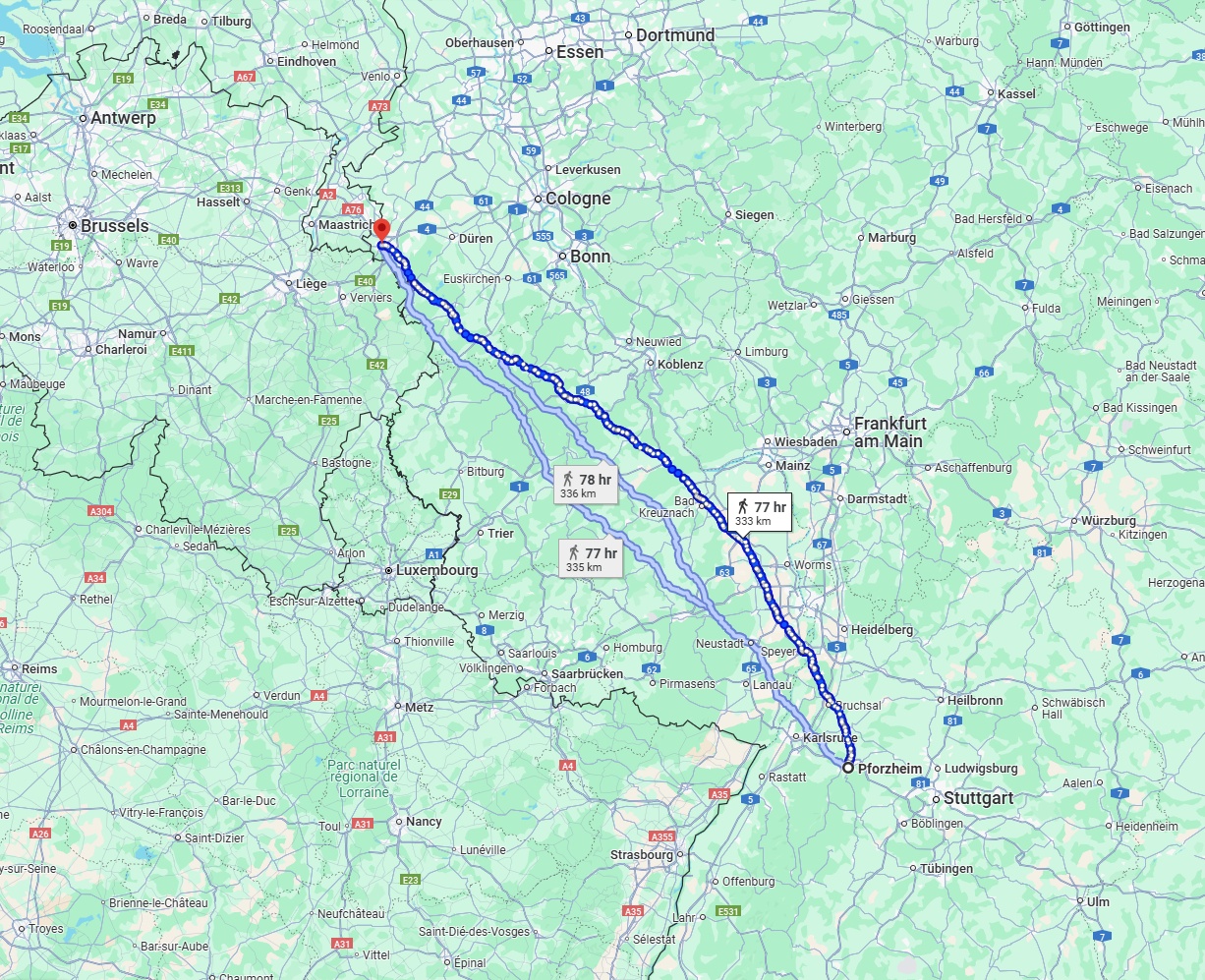 Anreise von Pforzheim Zu Aachen Über 