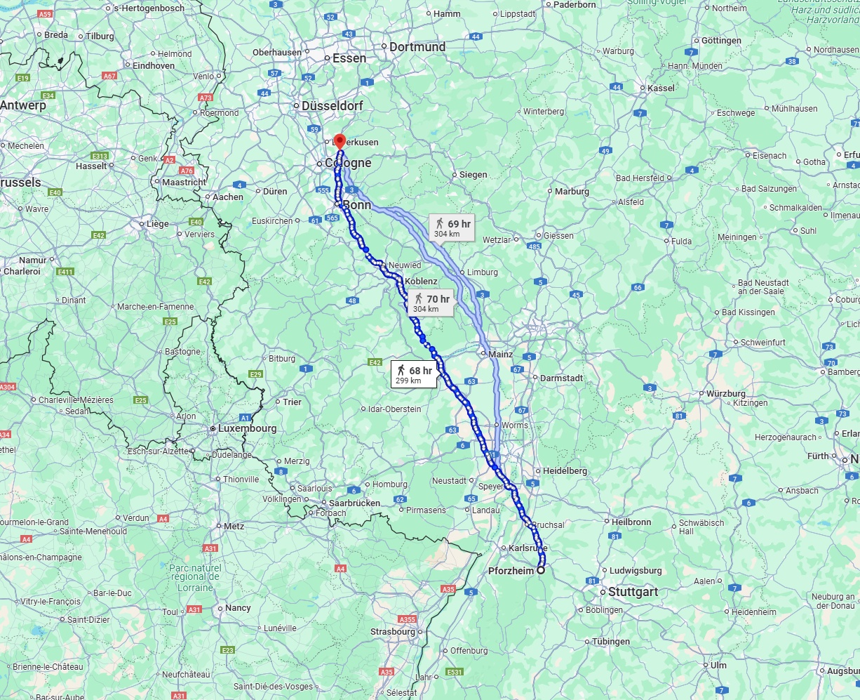 Anreise von Pforzheim Zu Bergisch Gladbach Über 