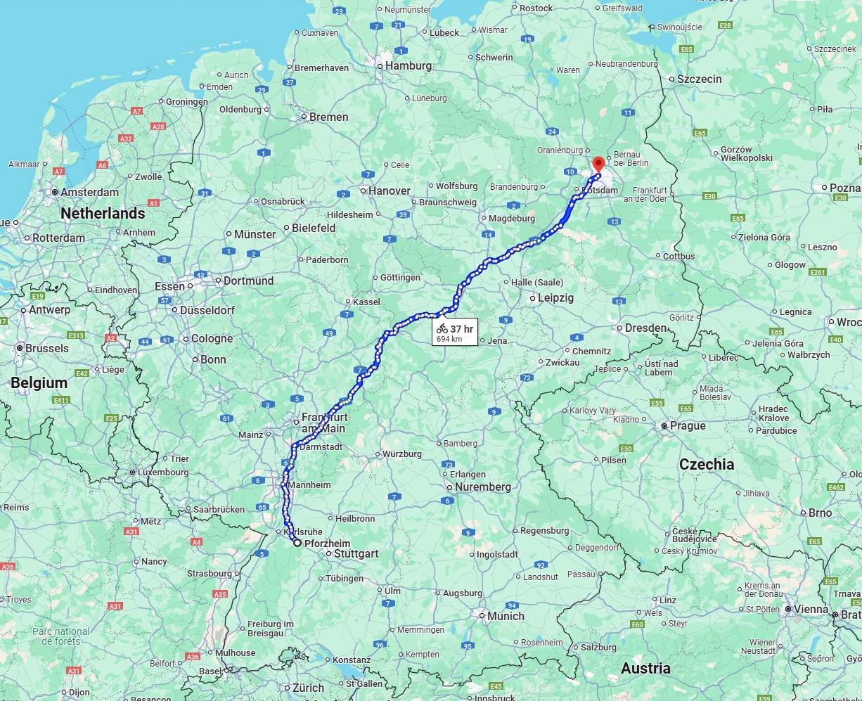 Anreise von Pforzheim Zu Berlin Über 