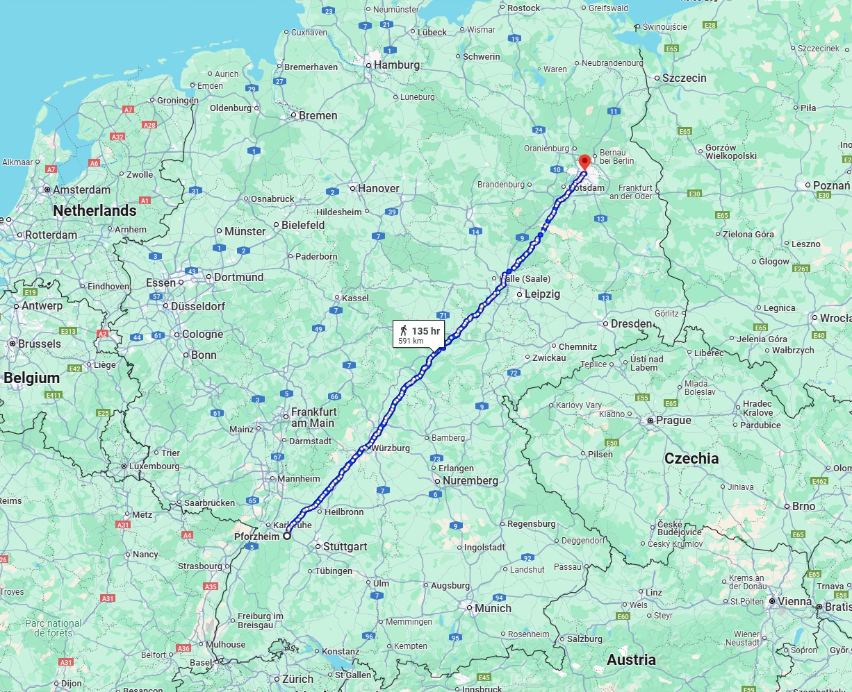 Anreise von Pforzheim Zu Berlin Über 