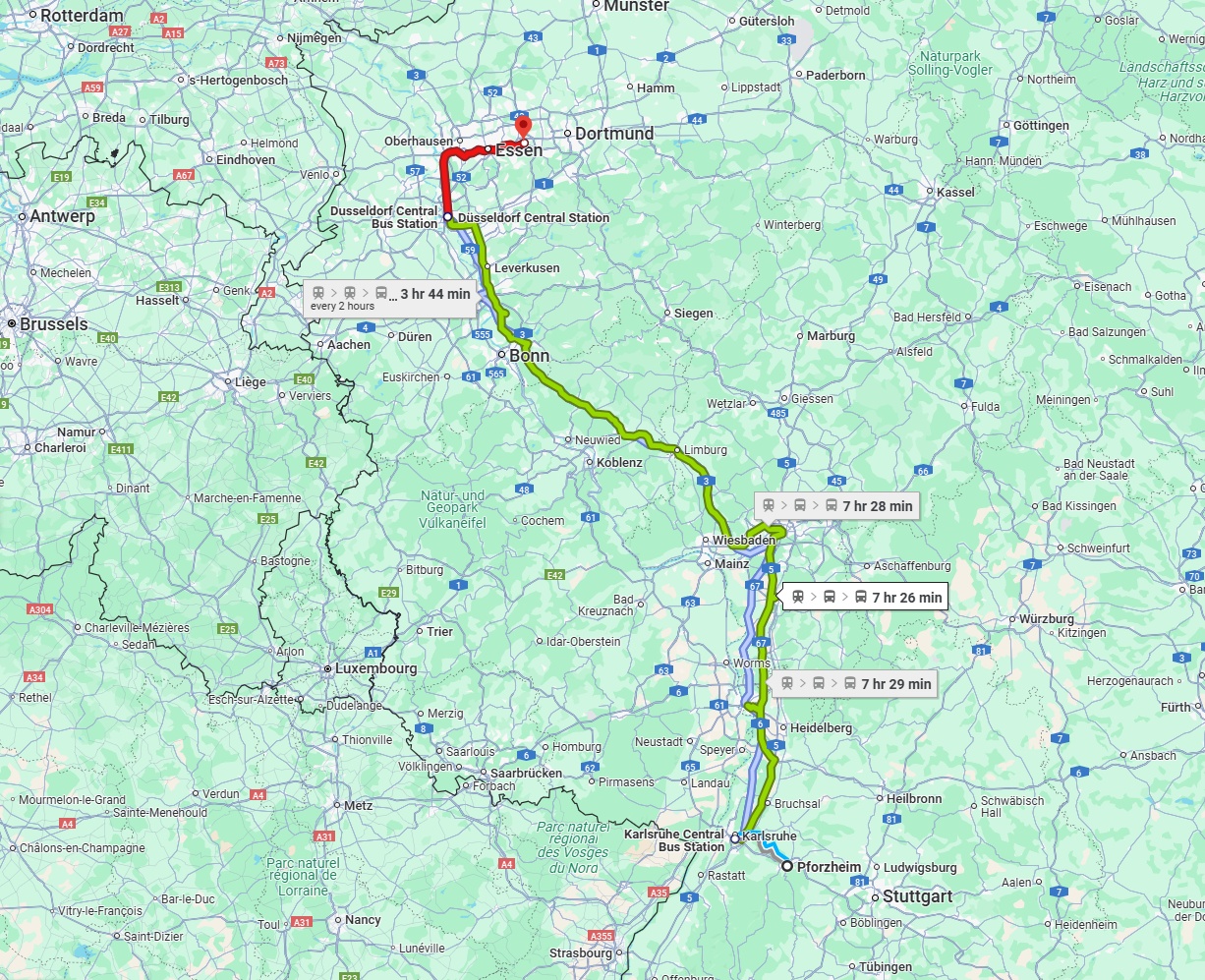 Anreise von Pforzheim Zu Bochum Über 