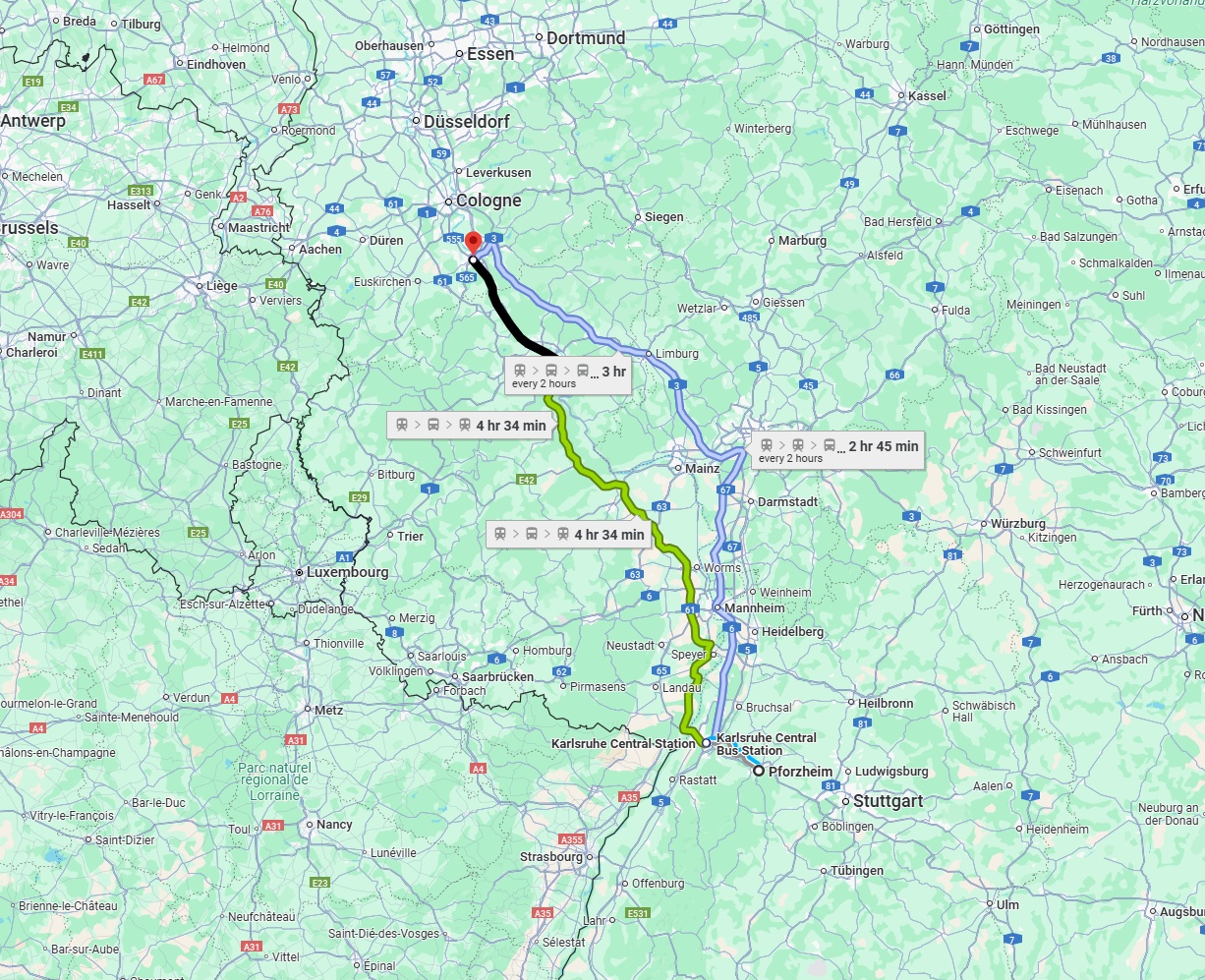 Anreise von Pforzheim Zu Bonn Über 