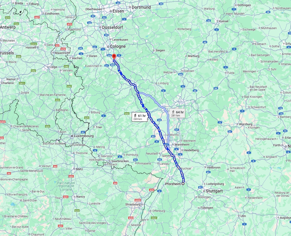Anreise von Pforzheim Zu Bonn Über 