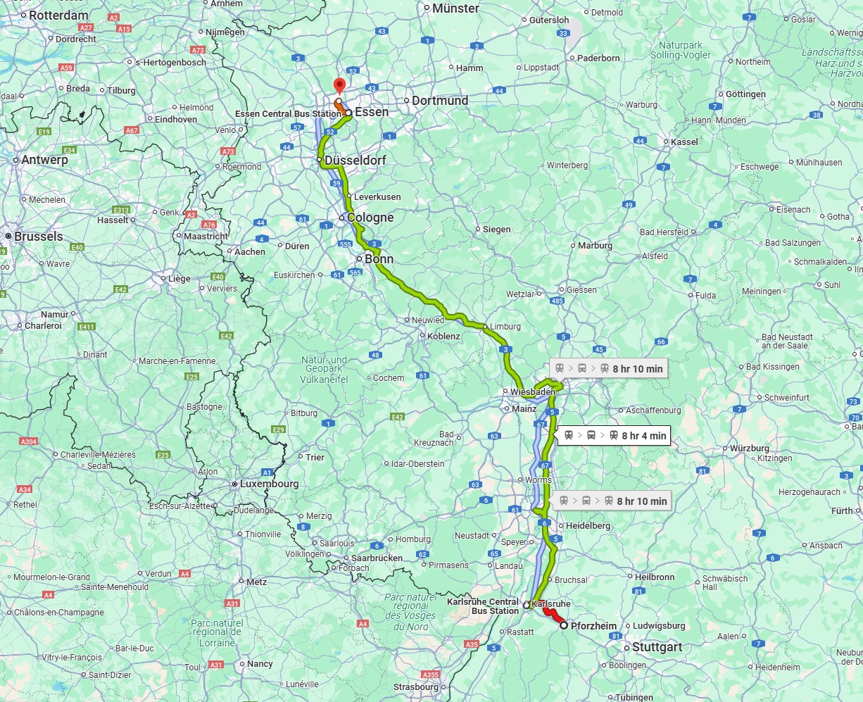 Anreise von Pforzheim Zu Bottrop Über 