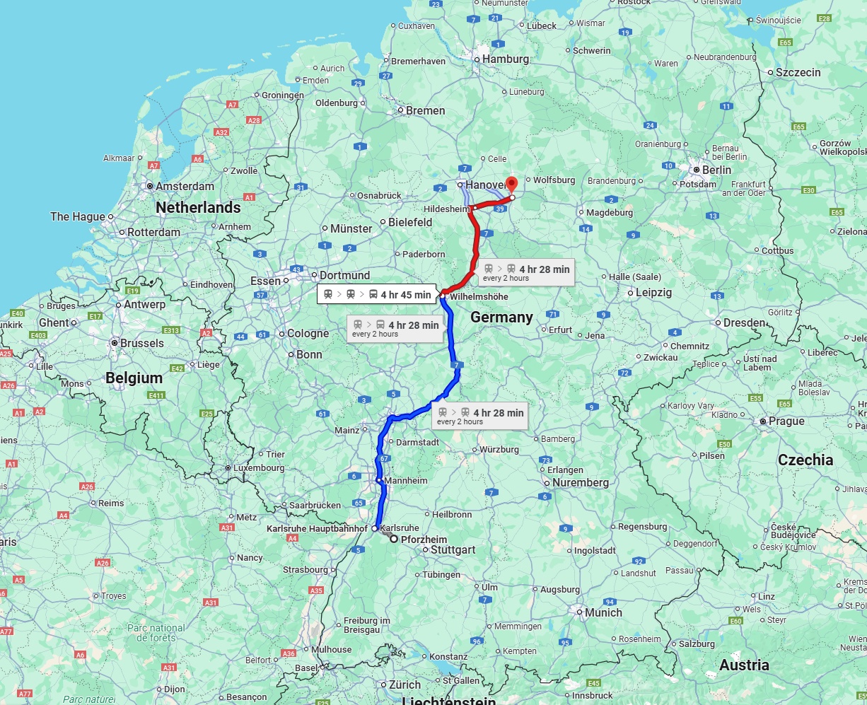 Anreise von Pforzheim Zu Braunschweig Über 