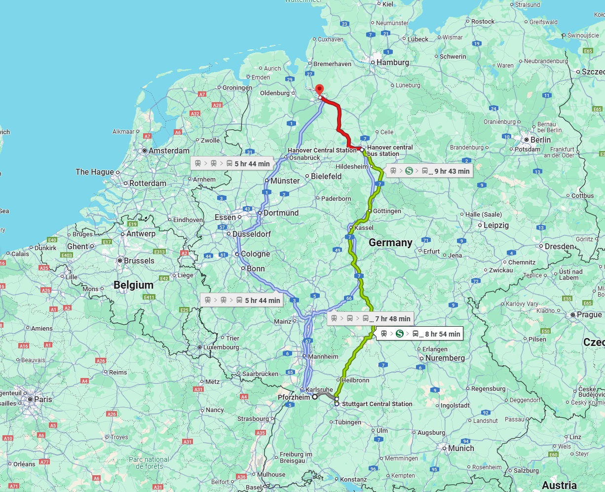 Anreise von Pforzheim Zu Bremen Über 