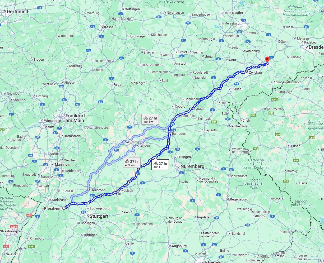 Anreise von Pforzheim Zu Chemnitz Über 