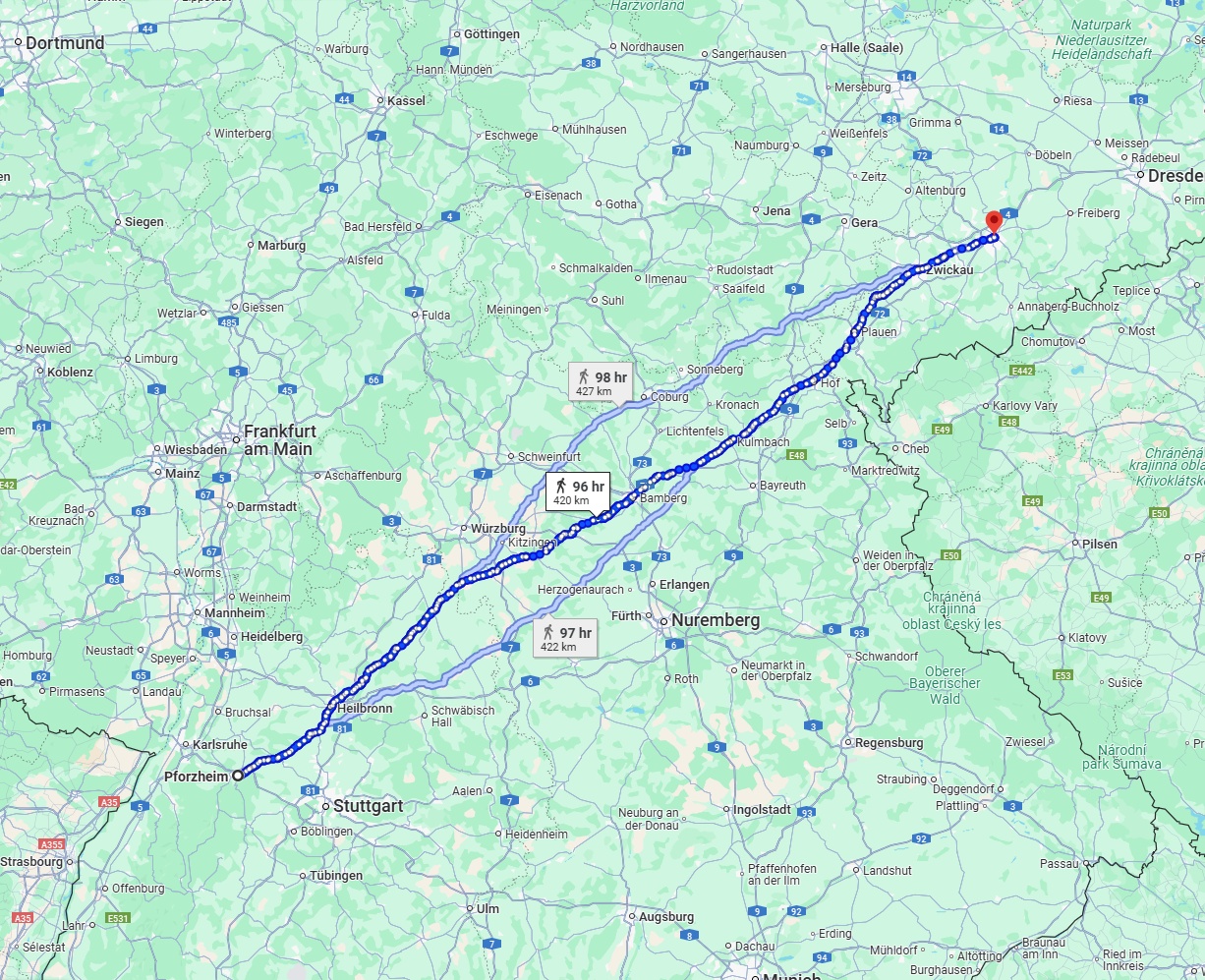 Anreise von Pforzheim Zu Chemnitz Über 
