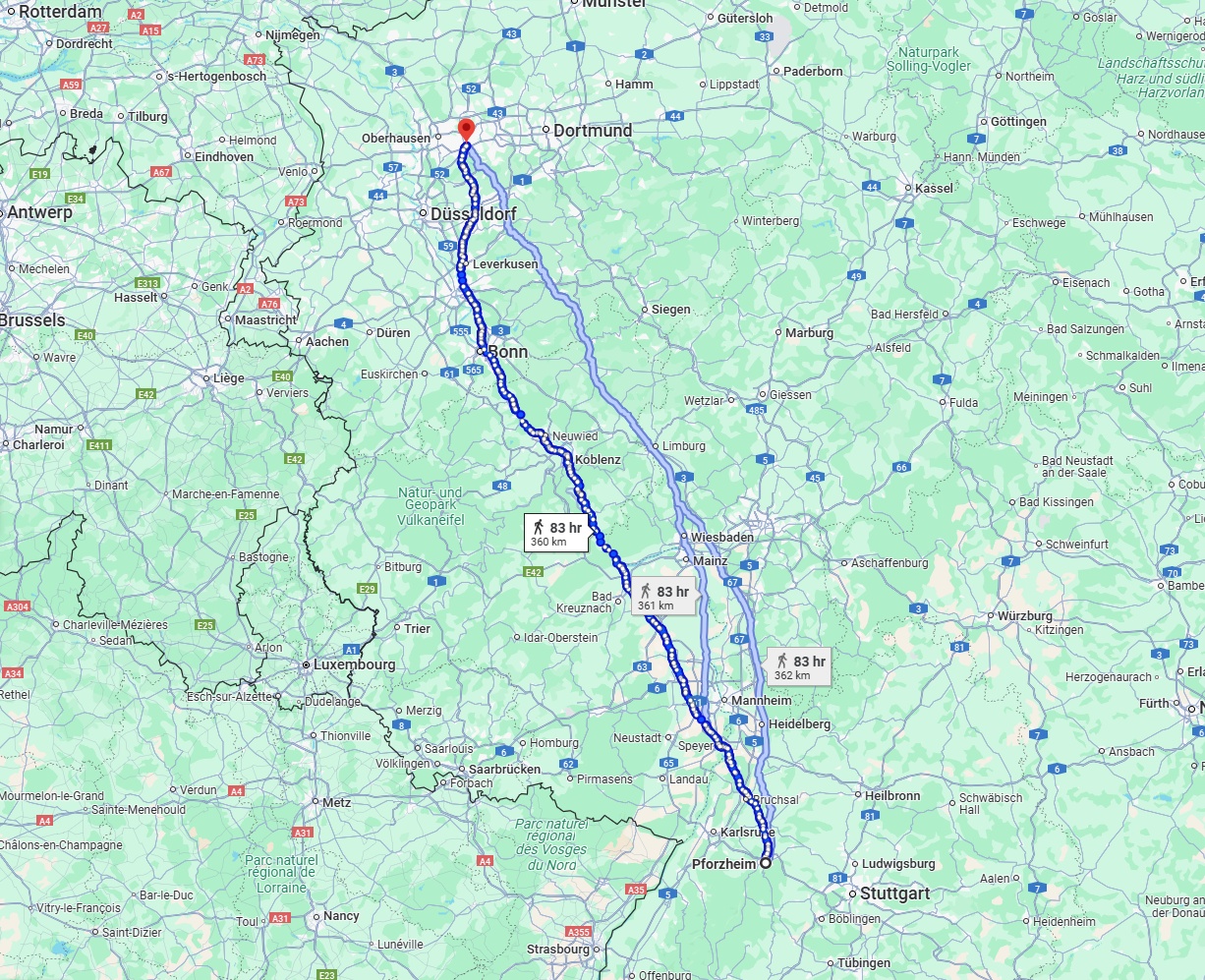 Anreise von Pforzheim Zu Essen Über 