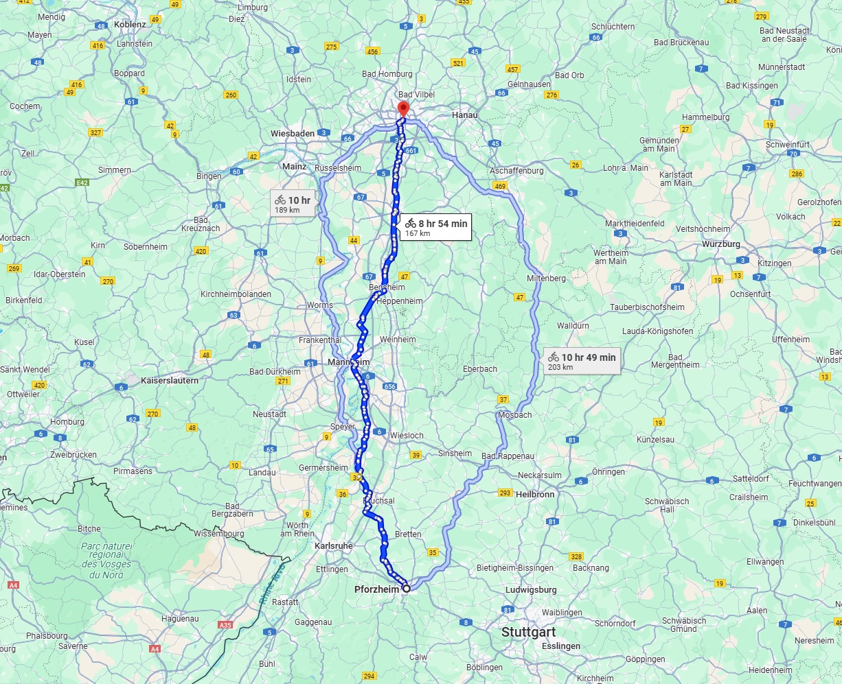 Anreise von Pforzheim Zu Frankfurt am Main Über 