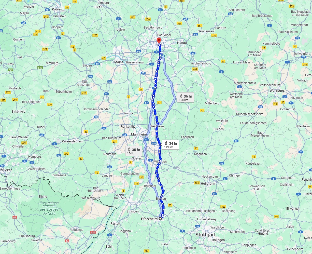 Anreise von Pforzheim Zu Frankfurt am Main Über 