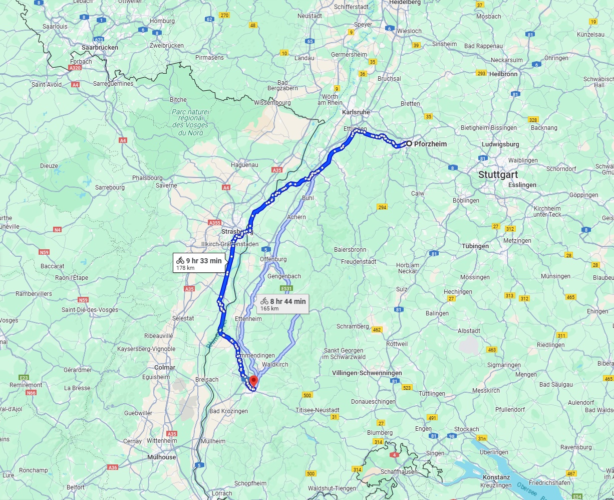 Anreise von Pforzheim Zu Freiburg im Breisgau Über 