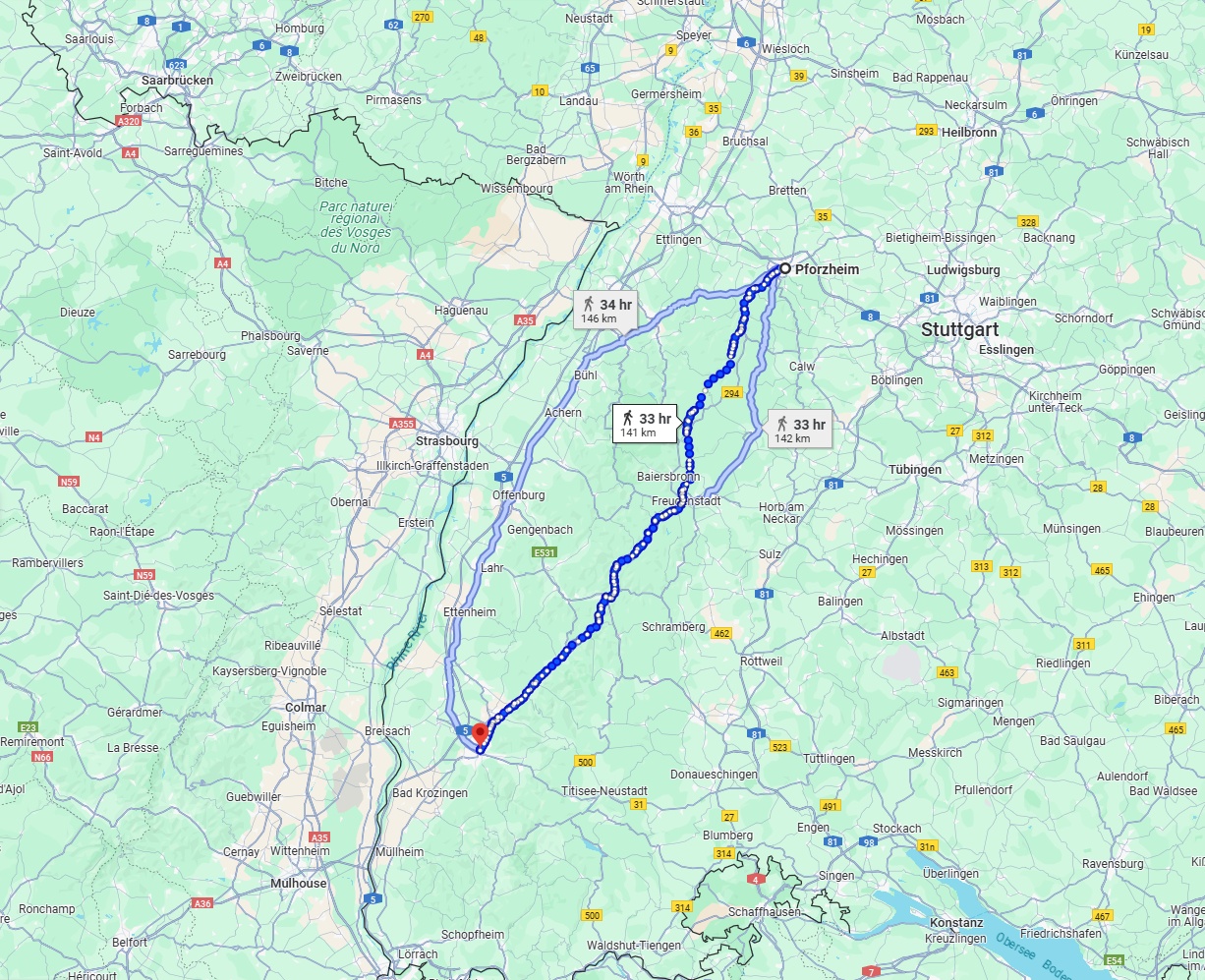 Anreise von Pforzheim Zu Freiburg im Breisgau Über 