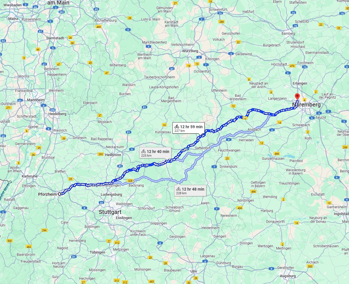 Anreise von Pforzheim Zu Fürth Über 