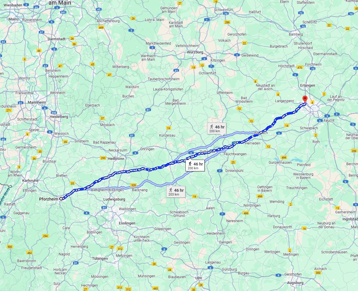 Anreise von Pforzheim Zu Fürth Über 