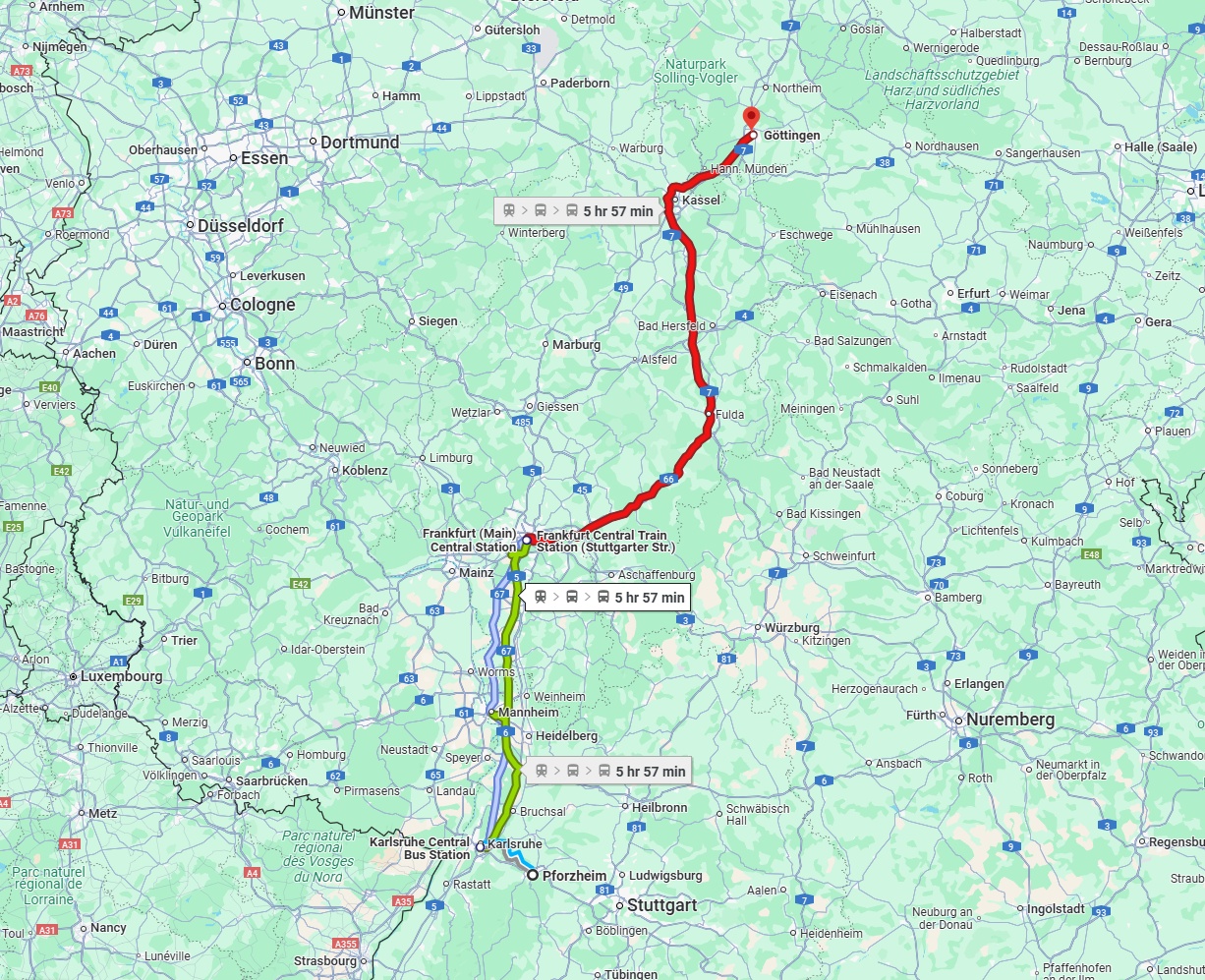 Anreise von Pforzheim Zu Göttingen Über 
