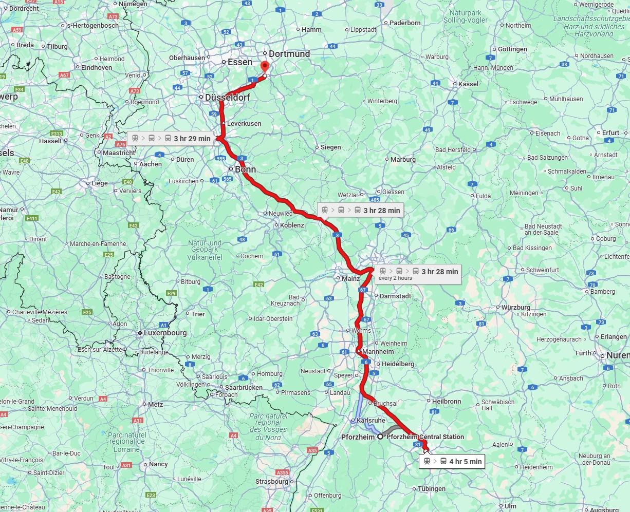 Anreise von Pforzheim Zu Hagen Über 
