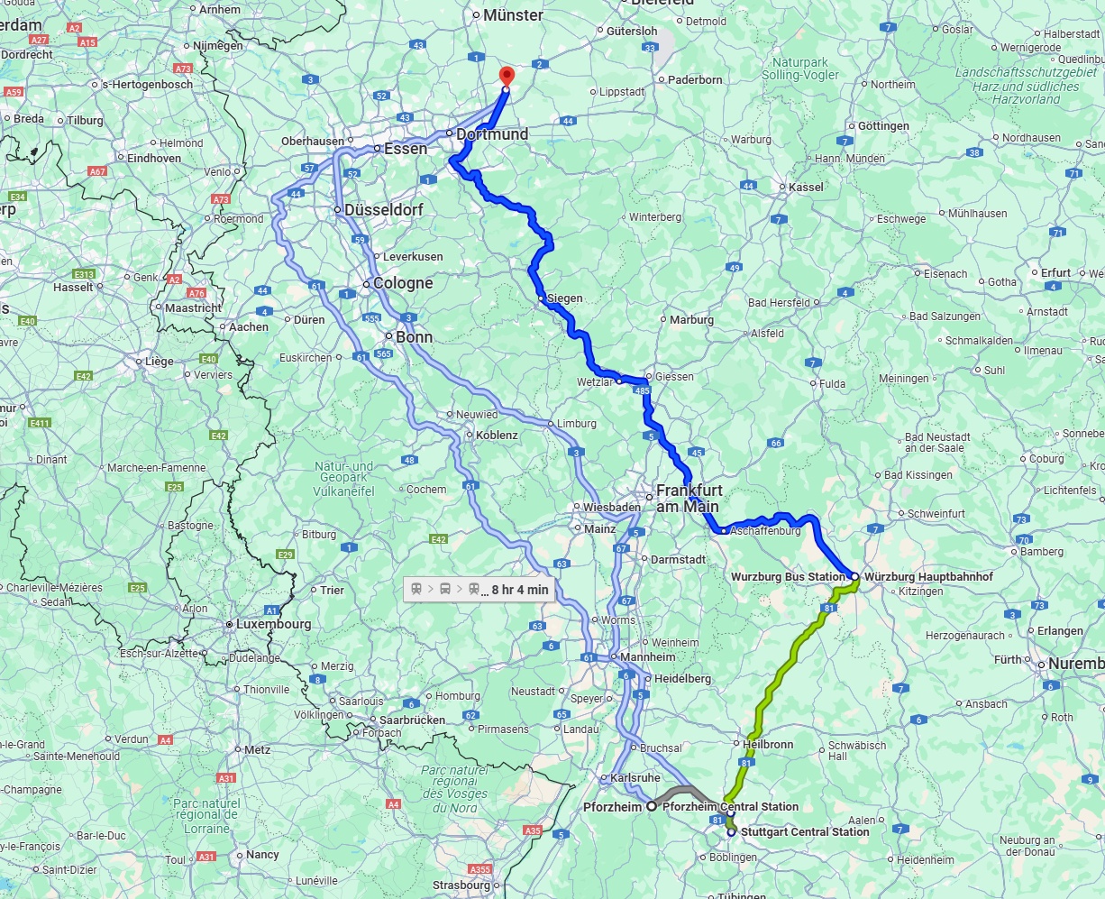 Anreise von Pforzheim Zu Hamm Über 