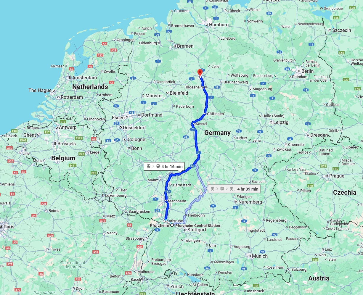 Anreise von Pforzheim Zu Hannover Über 