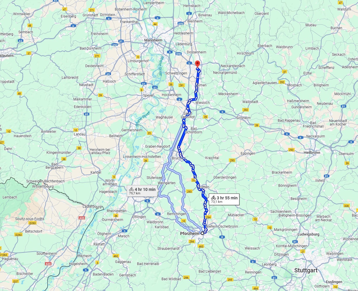 Anreise von Pforzheim Zu Heidelberg Über 