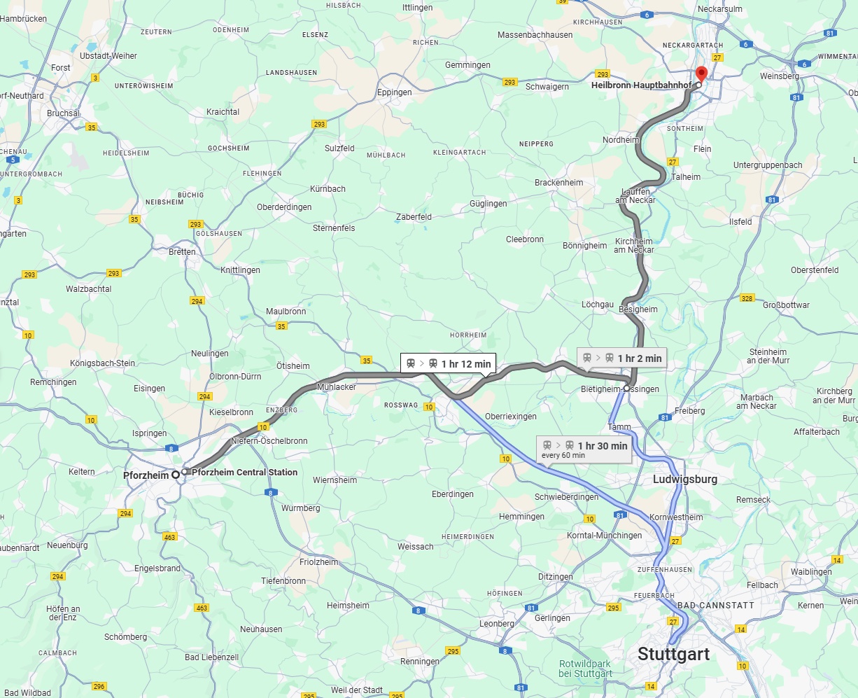 Anreise von Pforzheim Zu Heilbronn Über 