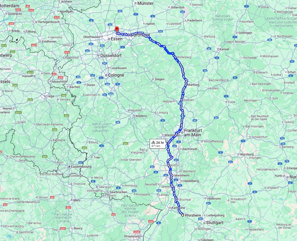 Anreise von Pforzheim Zu Herne Über 
