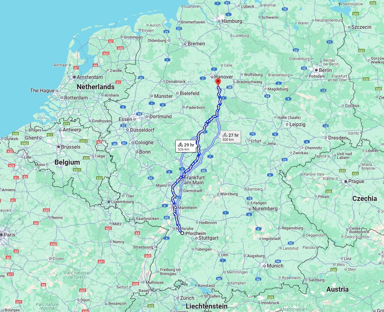 Anreise von Pforzheim Zu Hildesheim Über 