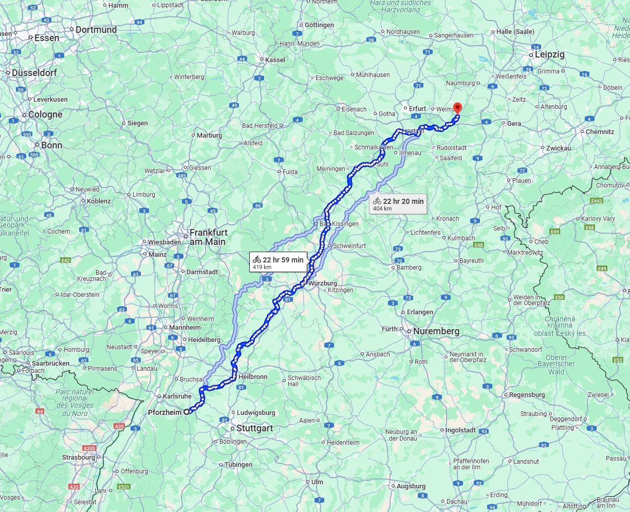 Anreise von Pforzheim Zu Jena Über 