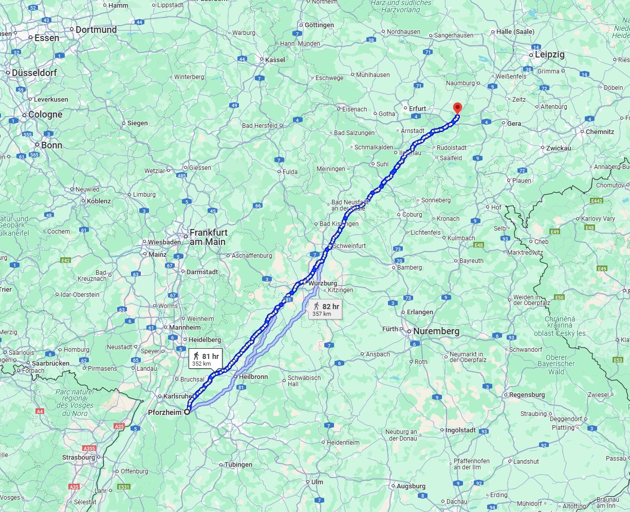 Anreise von Pforzheim Zu Jena Über 