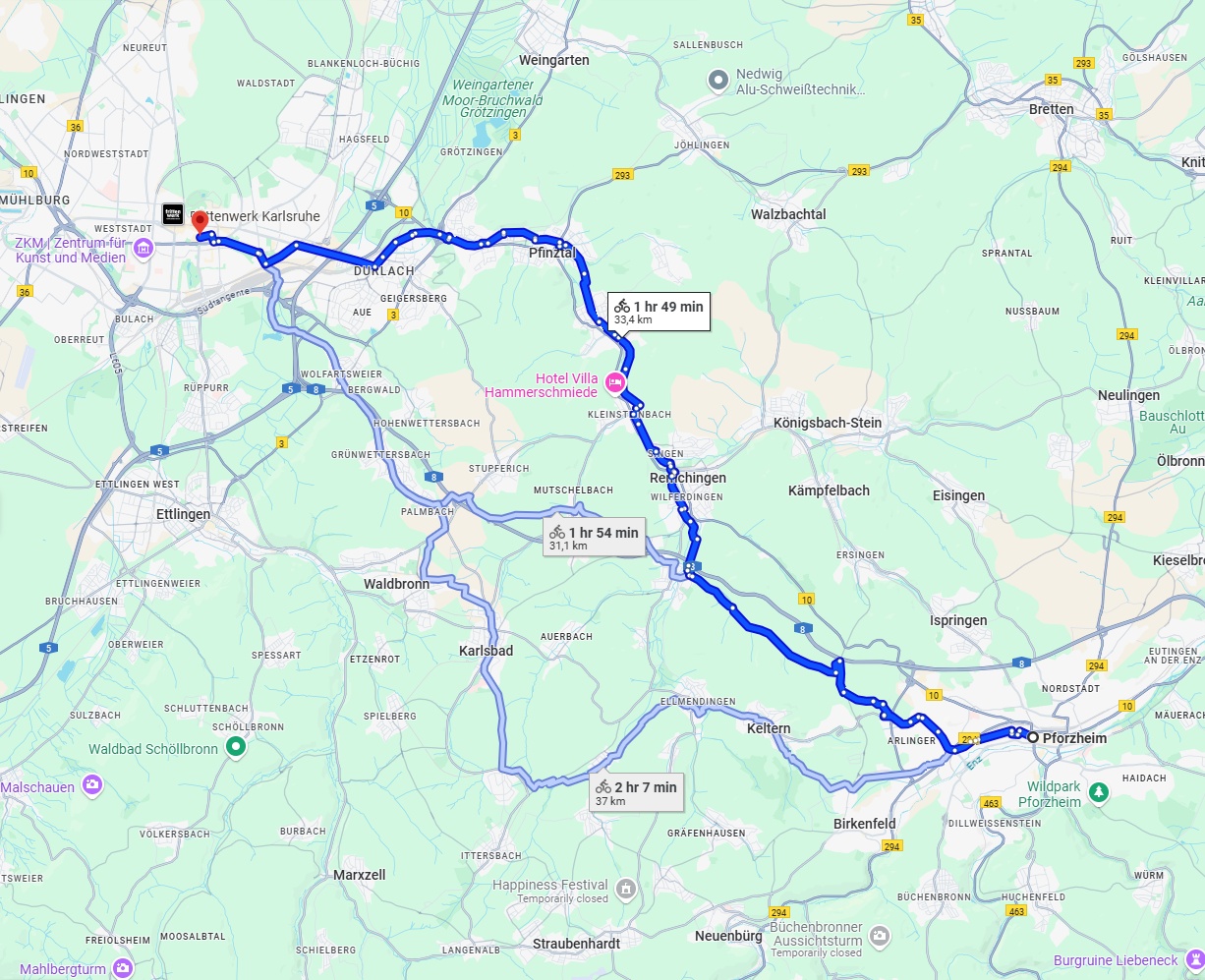 Anreise von Pforzheim Zu Karlsruhe Über 