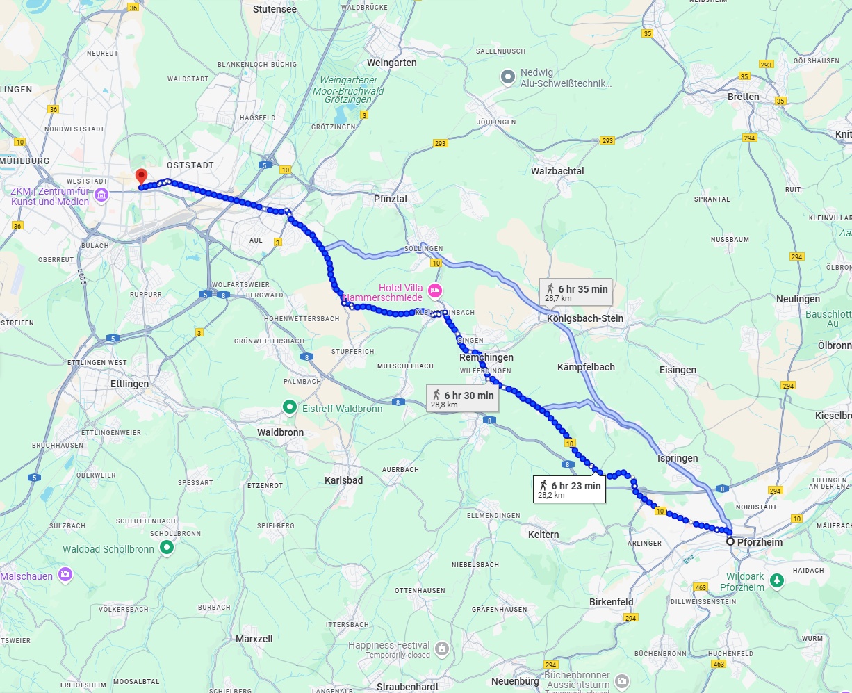 Anreise von Pforzheim Zu Karlsruhe Über 