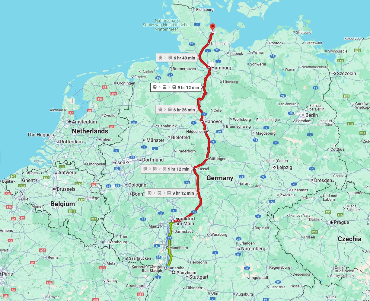 Anreise von Pforzheim Zu Kiel Über 
