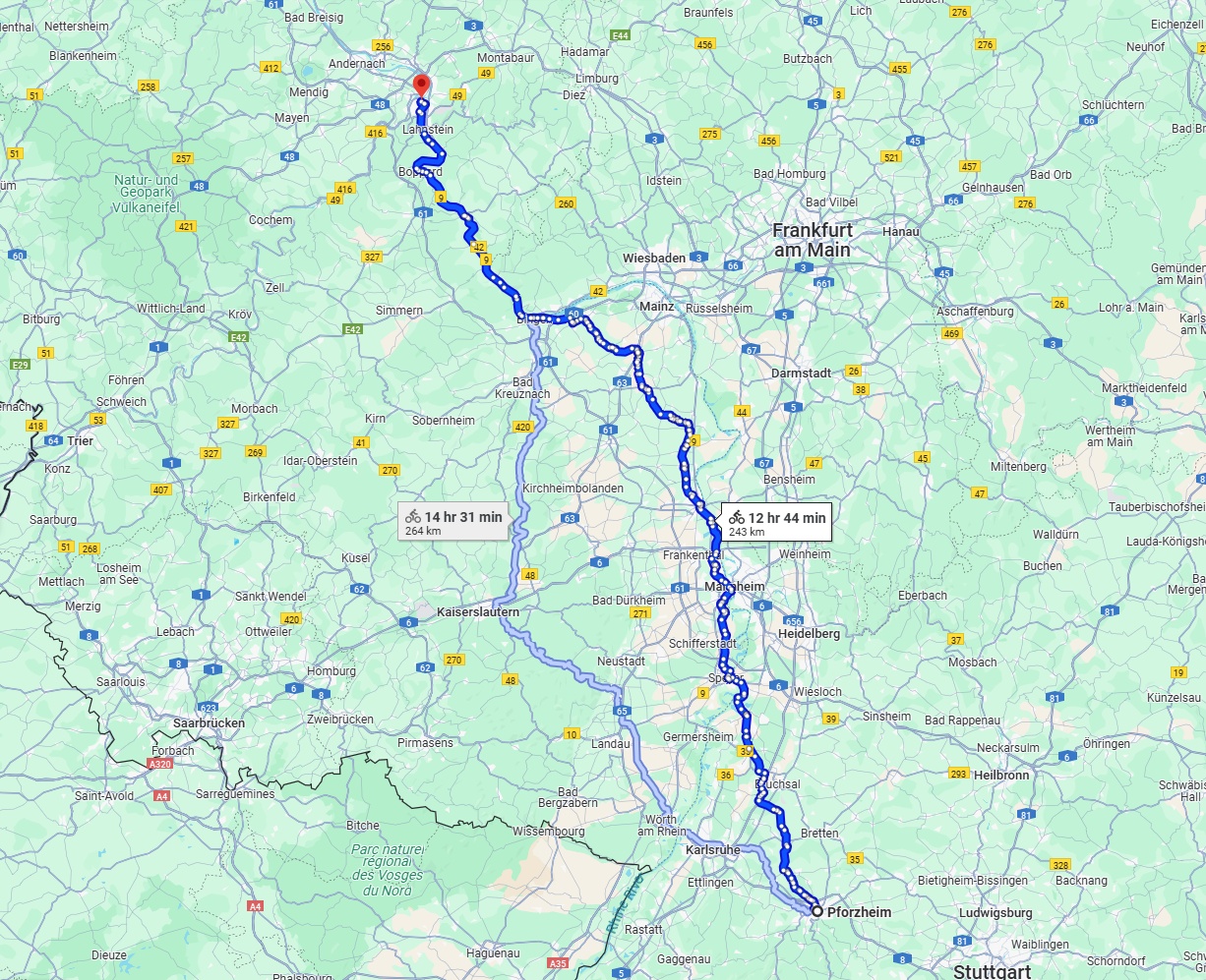 Anreise von Pforzheim Zu Koblenz Über 