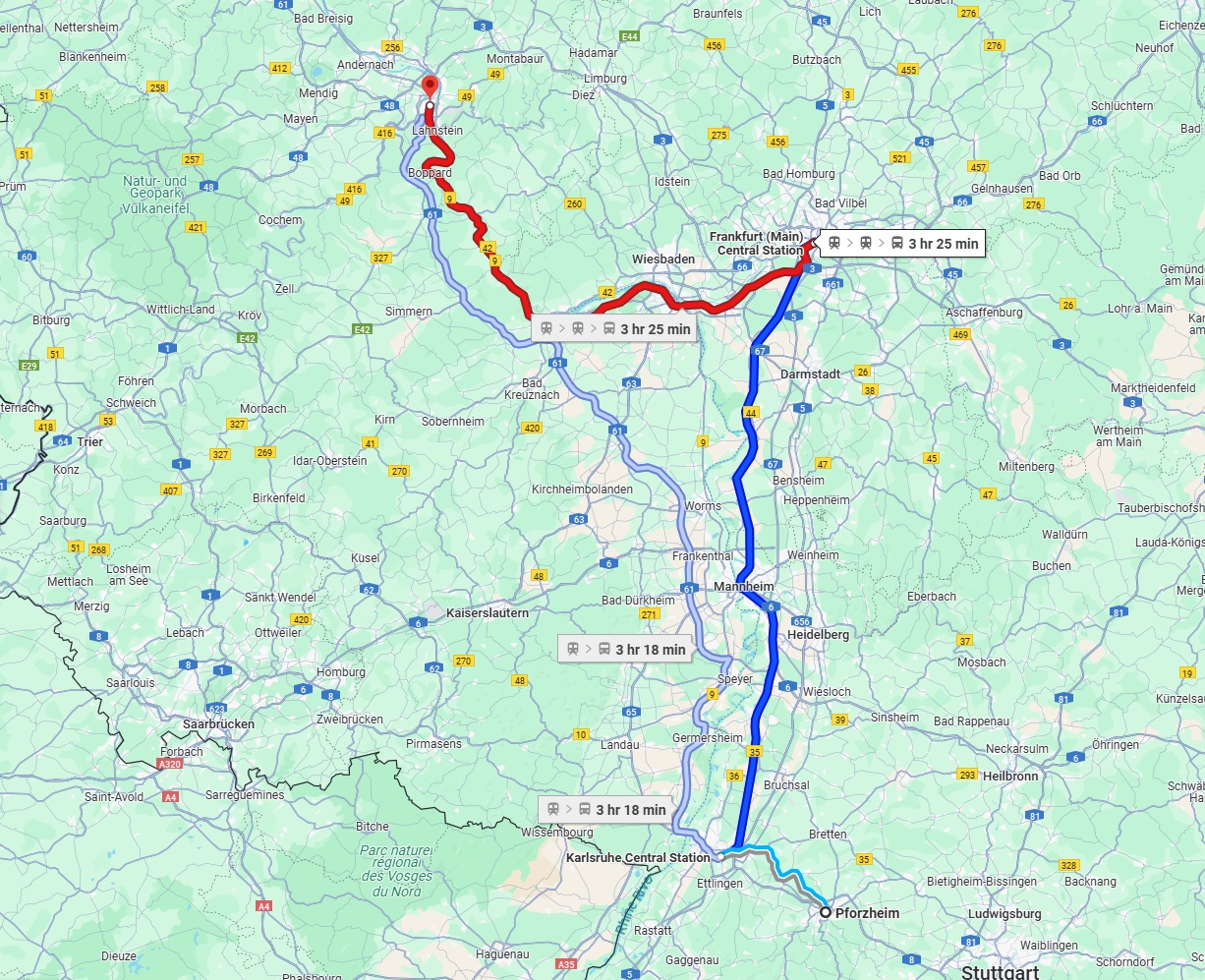Anreise von Pforzheim Zu Koblenz Über 
