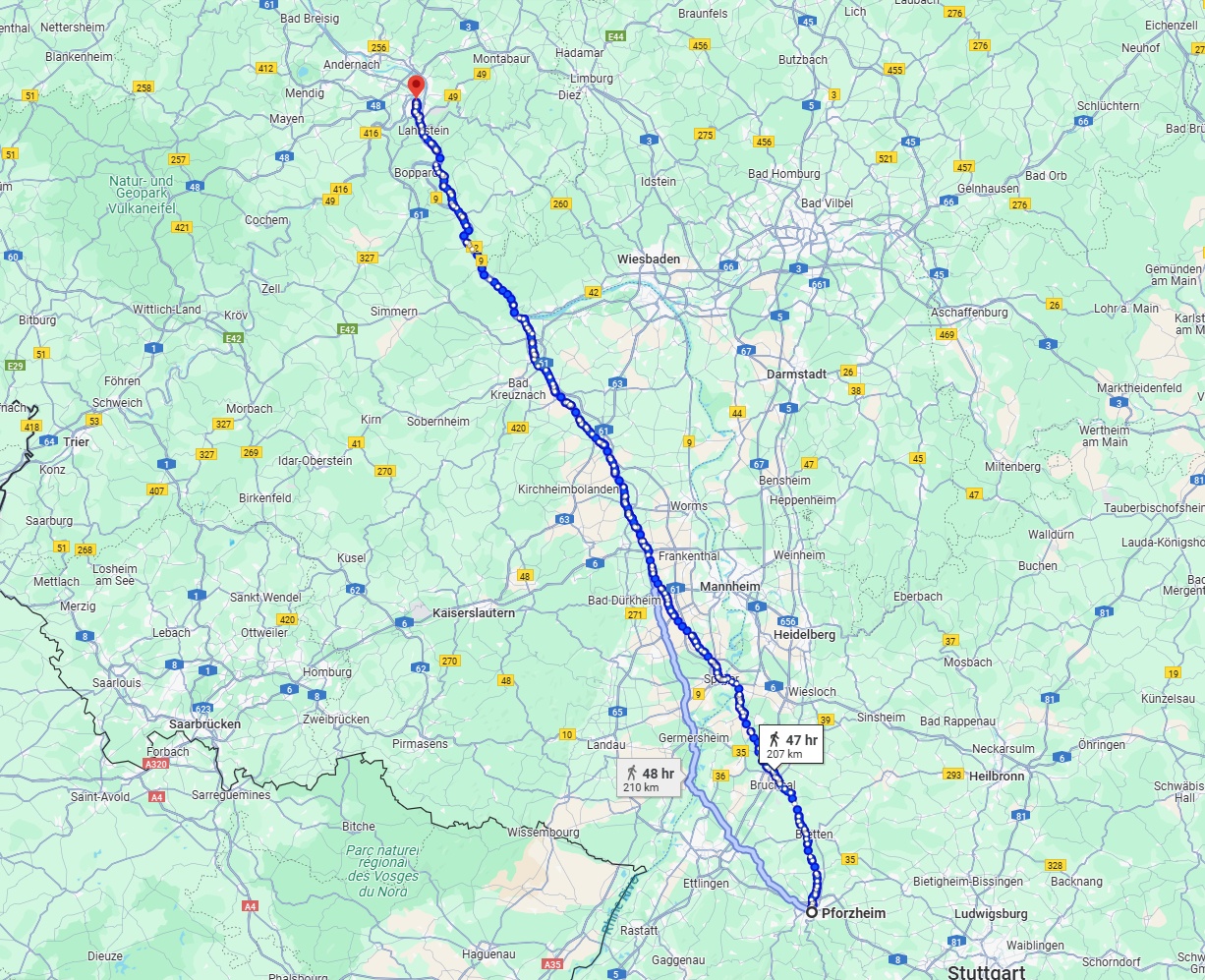 Anreise von Pforzheim Zu Koblenz Über 