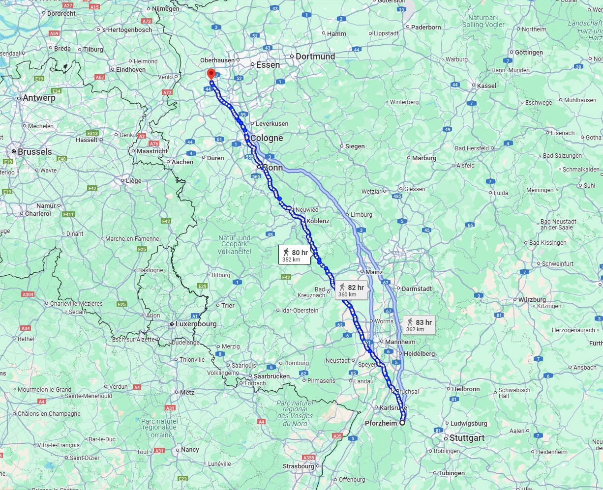 Anreise von Pforzheim Zu Krefeld Über 