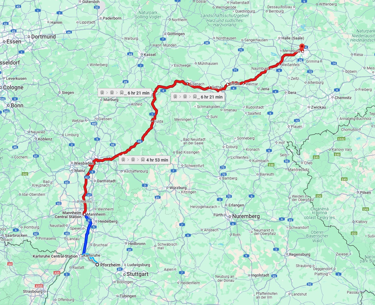 Anreise von Pforzheim Zu Leipzig Über 