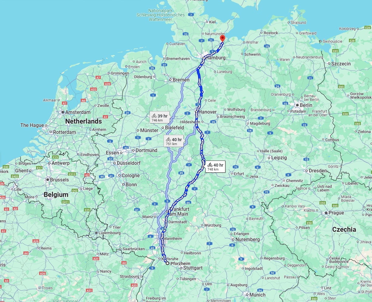 Anreise von Pforzheim Zu Lübeck Über 