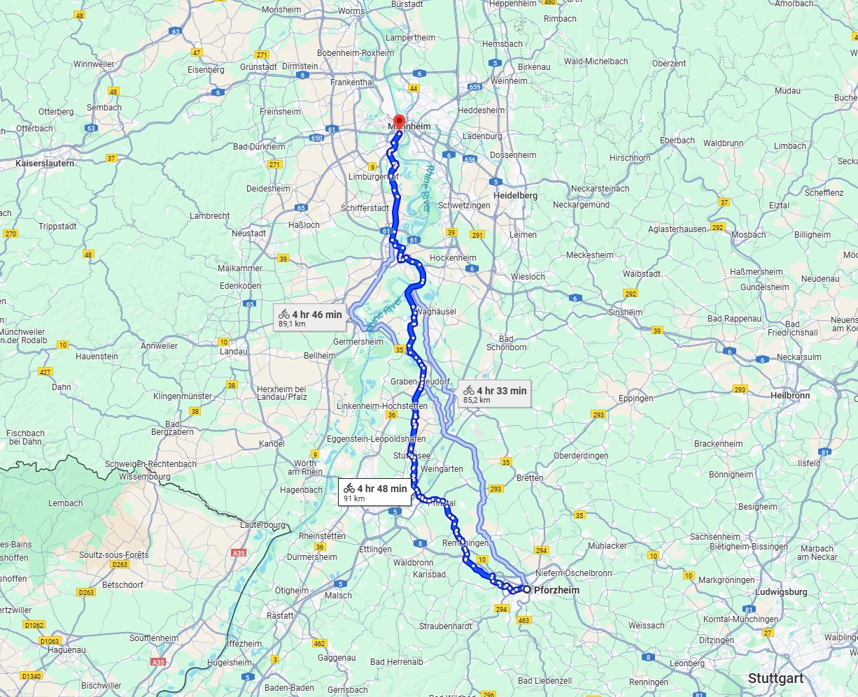 Anreise von Pforzheim Zu Ludwigshafen am Rhein Über 