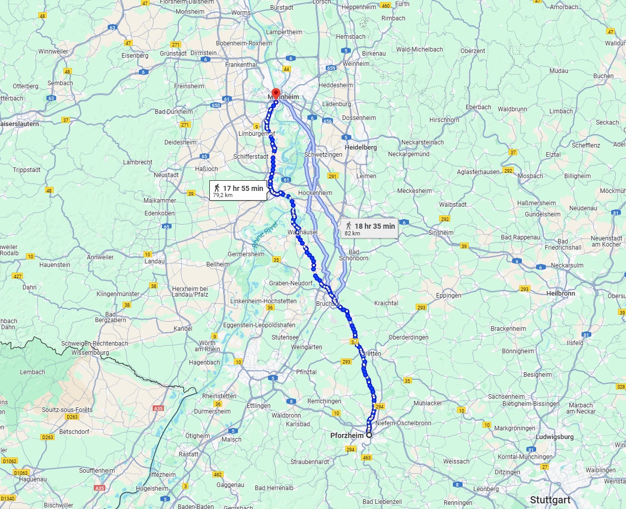 Anreise von Pforzheim Zu Ludwigshafen am Rhein Über 