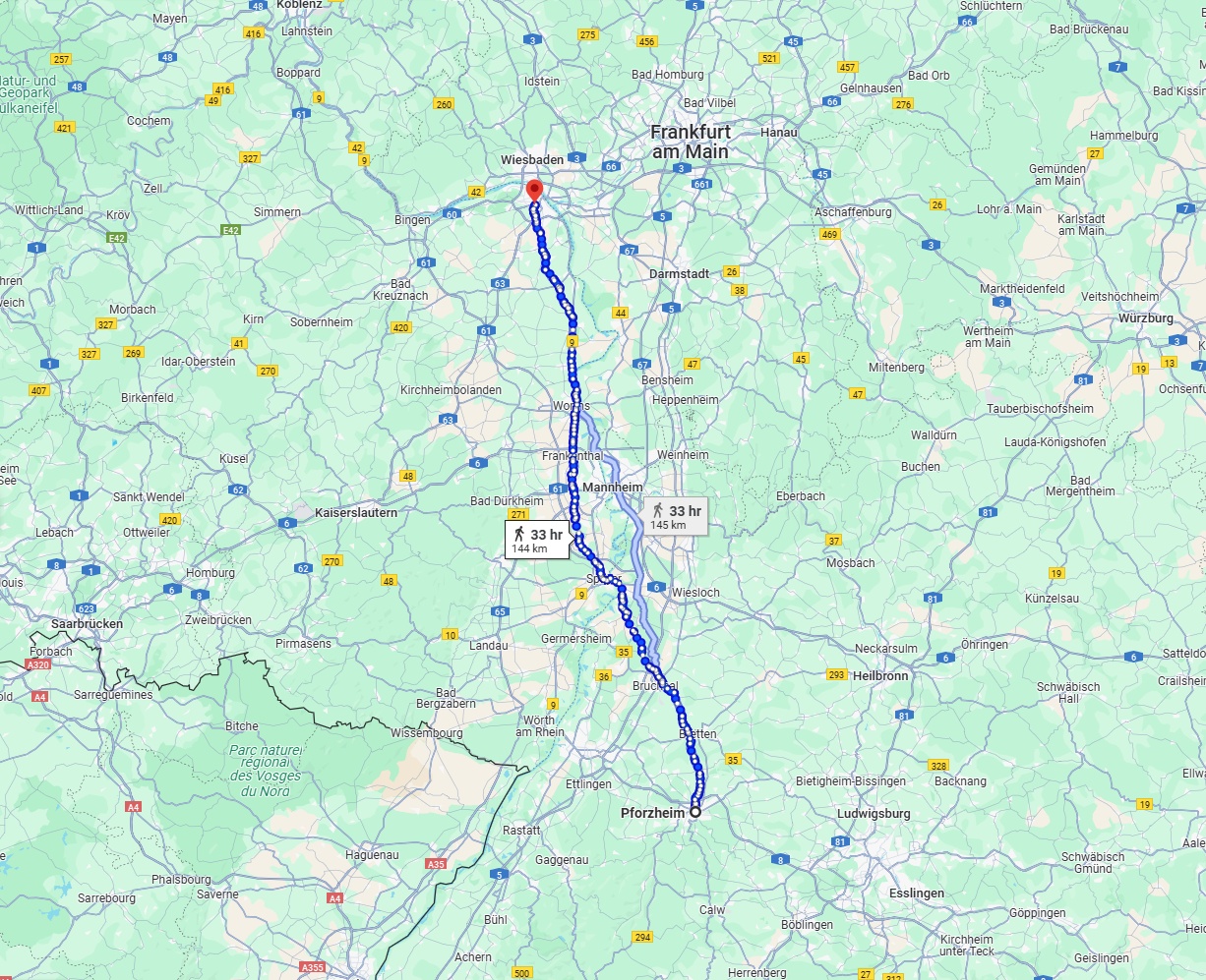 Anreise von Pforzheim Zu Mainz Über 
