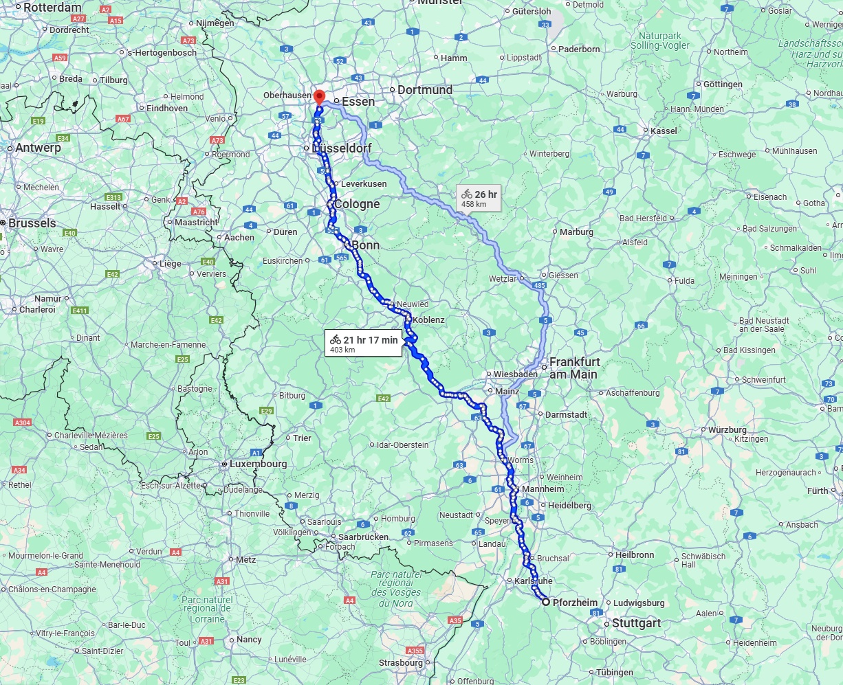 Anreise von Pforzheim Zu Mülheim an der Ruhr Über 