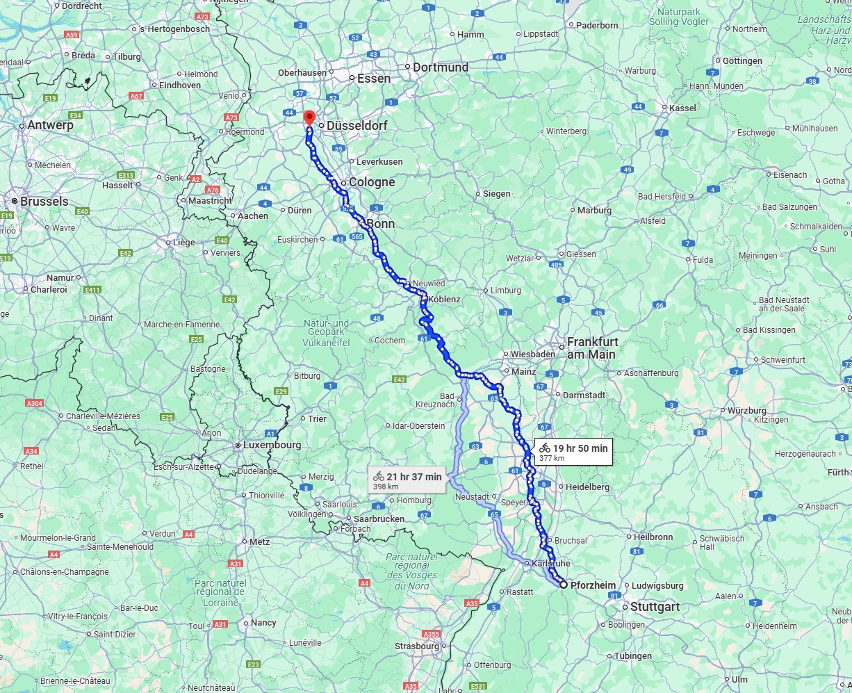 Anreise von Pforzheim Zu Neuss Über 