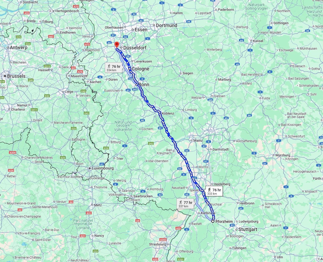 Anreise von Pforzheim Zu Neuss Über 