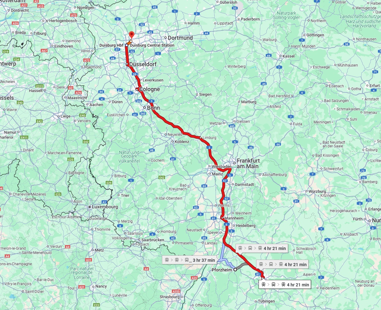 Anreise von Pforzheim Zu Oberhausen Über 