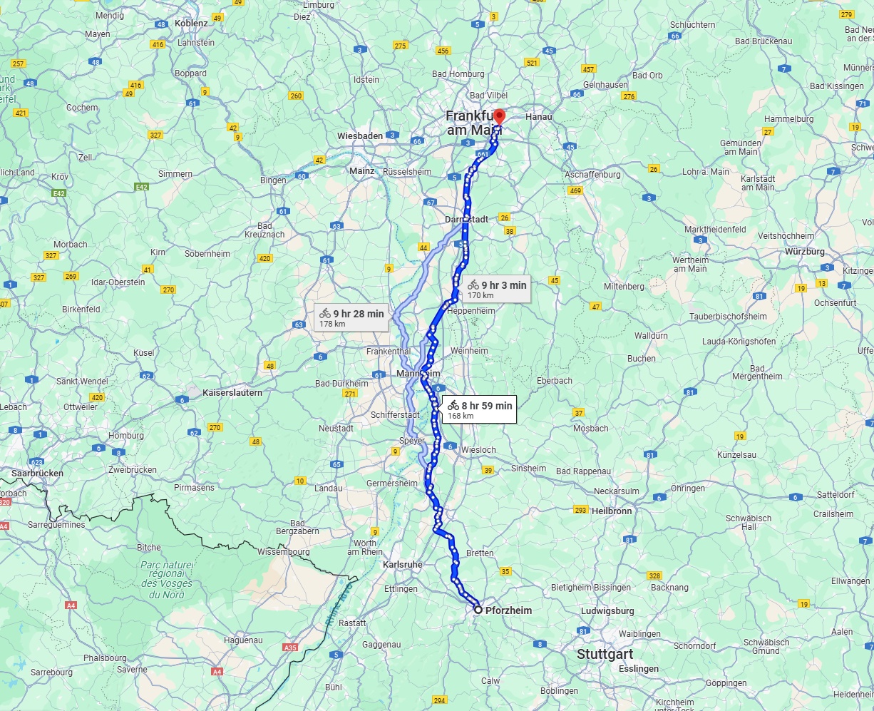 Anreise von Pforzheim Zu Offenbach am Main Über 