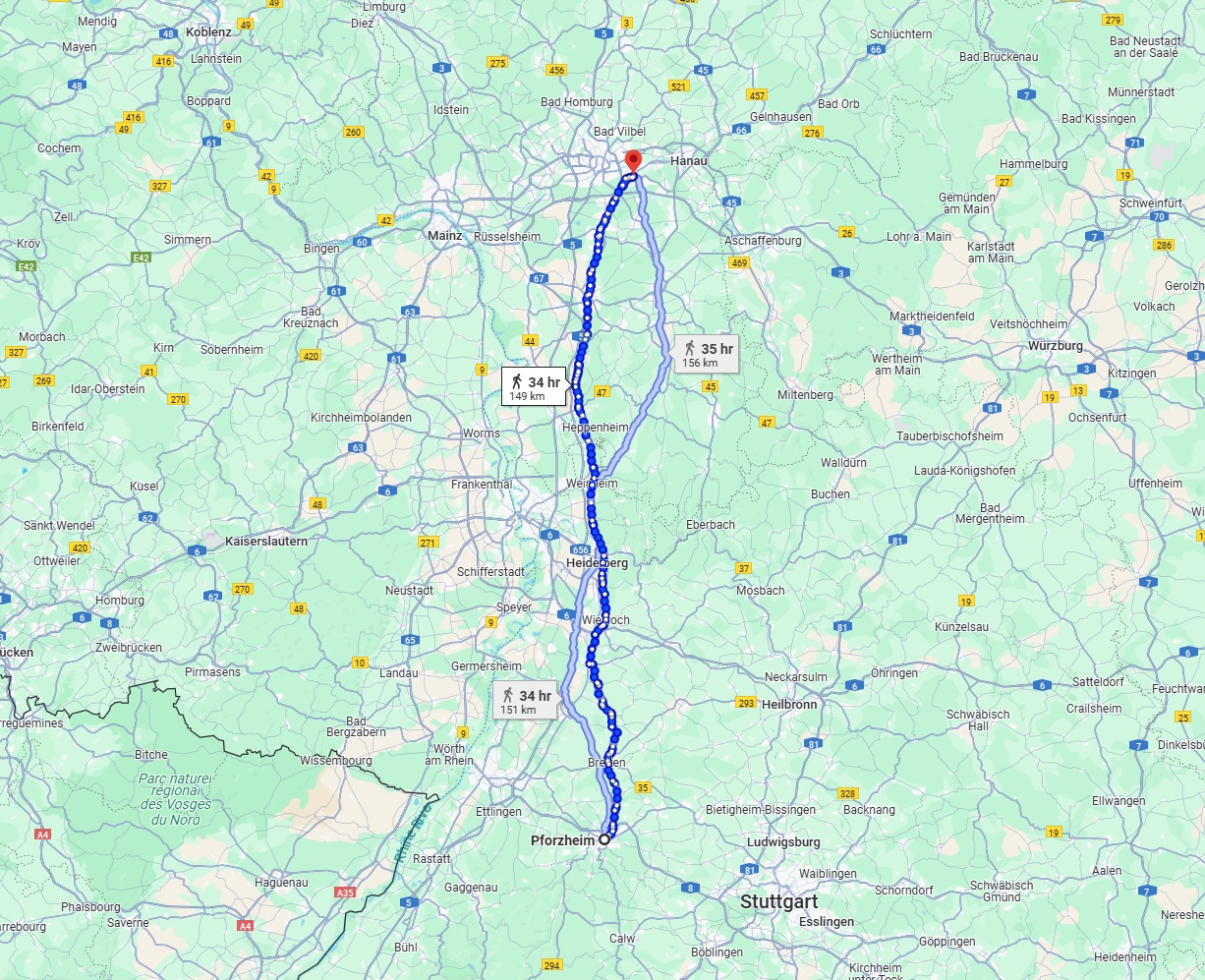 Anreise von Pforzheim Zu Offenbach am Main Über 
