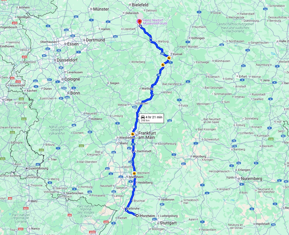 Anreise von Pforzheim Zu Paderborn Über via A5