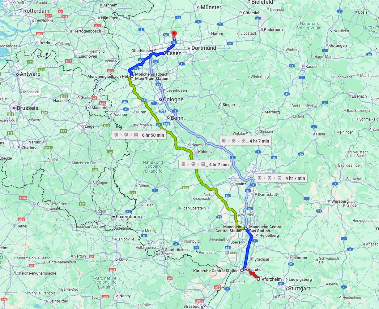 Anreise von Pforzheim Zu Recklinghausen Über 